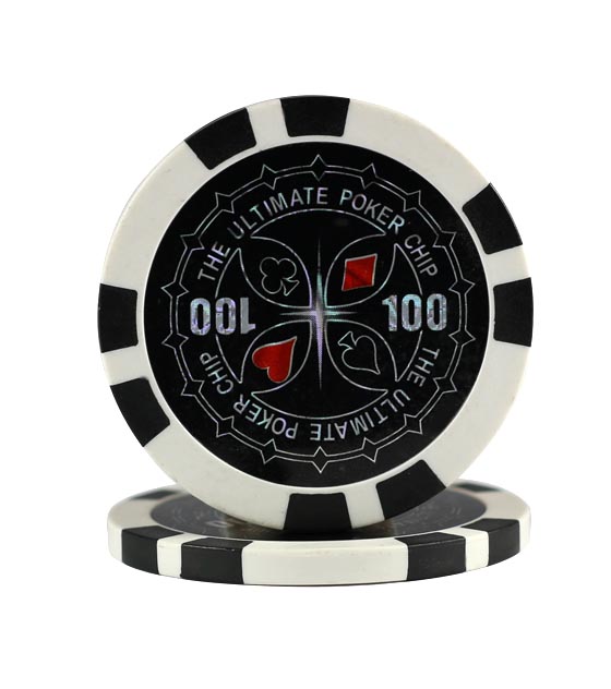 Ultimate Poker chip black (100), roll of 25